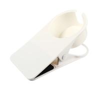 UKCOCO Porte Gobelet Table Clip Large et Épais Support Boisson Bureau Fixe Antibasculement pour Verres et Bouteilles Clip Pratique pour Bureau et Ordinateur Blanc