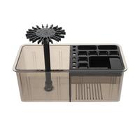 UKCOCO Porte-Pinceaux Chinois Multifonctionnel Suspendu en Plastique avec Compartiments Multiples Support pour Pinceaux de Calligraphie Bac à Pinceaux Adaptable pour Atelier et Bureau