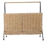 UKCOCO Porte Revue en Fer et Corde en Papier, Panier de Rangement pour Articles Divers Rustique et Multifonctionnel, Maison Bureau