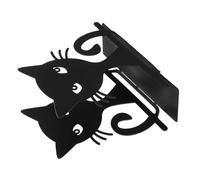 UKCOCO Porte-serviettes en Métal Noir Mat Forme Chat, Distributeur de Serviettes Autoportant pour Table, Présentoir à Mouchoirs Décoratif et Pratique Cuisine et Repas, Support Serviette