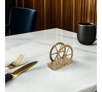 UKCOCO Porte-serviettes Métal Vintage avec Roue Décorative Distributeur de Serviettes Debout Fer Robuste pour Table Support Pratique et Décor Industriel pour Restaurant Café et Cuisine