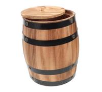 UKCOCO Porte-ustensiles Bois Carbonisé 20 Cm Compact Rangement Couverts Vintage Cuisine Bureau Seau De Rangement Pratique