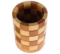 UKCOCO Porte-ustensiles Cuisine en Bois Créatif à Carreaux, Organisateur Compact et Décoratif pour Cuillères, Fourchettes, Couteaux, pour Plan de Travail ou Présent de Pendaison
