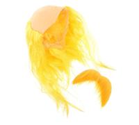 UKCOCO Postiche Chauve pour Hommes, Bonnet Chauve Jaune, Set avec Moustache, Design Humoristique Réaliste, Vinyle et Matériau P, pour Cosplay, Halloween et Fêtes D'anniversaire, Hommes