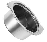 UKCOCO Pot Acier Inoxydable pour Cuisine Marmite à Fondue Double Compartiment Cuisson Uniforme Rapide Poignée Solide et Sécurisée pour Préparation Facile de Plats Mijotés