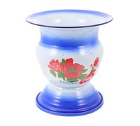 UKCOCO Pot de Chambre Vintage en Émail Bleu Pied Antidérapant 1 Unité Robuste et Épais Bassin de Lit Pratique et Réutilisable pour Garçon et Filles et Voyages Style Aléatoire