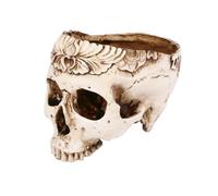 UKCOCO Pot de Fleurs Résine Crâne Halloween Décoration de Bureau Gothique Jardinière pour et