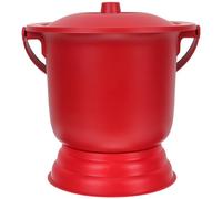 UKCOCO Pot D'urinoir de Mariage Rouge Couvercle, Grand Modèle Base Antidérapante en Pp Épais, Seau Portable pour Adultes, Urinoir de Nuit Hygiénique pour Usage Domestique et Cérémonie