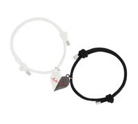 UKCOCO pour Couples 1 Paire Réglable en Corde Noire et Blanche Breloques Aimantées Bijoux Assortis pour Amoureux Symbole D’Amitié ’Amour Éternel Décoration Poignet Élégante