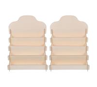 UKCOCO Présentoir à Fiches en Bois Beige 2pcs Structure à Étages pour Organiser Cartes de Visite et Cartes de Vœux, Gain de Place Élégant pour Bureau et Divers Environnements