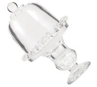 UKCOCO Présentoir à Gâteaux Mini Plat avec Cloche, en Verre