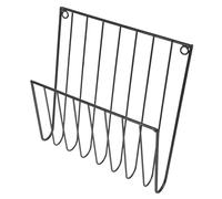 UKCOCO Présentoir Mural à Magazines en Fil Métallique Noir, Étagère Murale Porte-revue pour Rangement Bureau et Maison, Support Mural Porte Journaux Accroché, Organisateur de Papiers