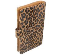 UKCOCO Protège Classeur PU Cuir Leopard Jaune Housse Budget Planificateur à Anneaux Protection et Facile à Nettoyer pour Carnet Journal