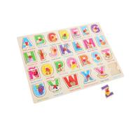 UKCOCO Puzzle Éducatif Bois Espagnol pour Garçon Fille Montessori Éveil avec Formes à Apprentissage des Lettres et Chiffres Adapté Aux Tout Petits