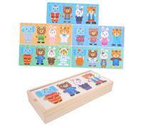 UKCOCO Puzzle Habillage Animaux Bois Jouet Éducatif Montessori Garçon et Filles Stimule Imagination et Réflexion Jeu Autonome Pièces Lisses sans Bavure pour Garçons et Filles