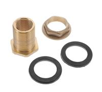 UKCOCO Raccord de Cloison 3/4 Pouce en Laiton, Filetage 1/2 Pouce Mâle | Jaune, Résistance à Corrosion et Étanchéité, Structure Robuste pour Cuve et Raccordement de Réservoir