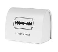 UKCOCO Rangement en Métal Blanc pour Lames de Rasoir, Conteneur à Déchets de Rasage pour Salon de Coiffure, Support Pratique et Solide pour Organisation de Salle de Bain, Accessoire