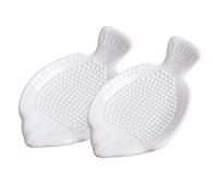 UKCOCO Râpe à Ail Manuelle en Céramique 2 Pièces Forme Poisson Blanche