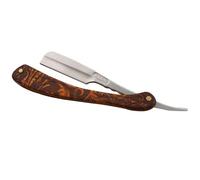 UKCOCO Rasoir de Barbier Droit en Acier Inoxydable Pliable Porte-lames en Bois Marron, Contrôle Précis, Style Vintage pour Usage Professionnel et Commercial