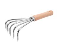 UKCOCO Râteau Jardin Et Cultivateur à Main pour Désherbage Creusement Et Plantation avec Manche Court Bois