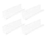 UKCOCO Rayonnage D'albums de Musique Mural en Acrylique Transparent 4pcs, Support de Rangement pour Disques Vinyles, Design Moderne et Utilisation Longue Durée en Bibliothèque