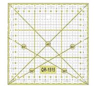 UKCOCO Règle de Couture 15x15 cm, Equerre Carrée Transparente pour Patchwork et Quilting, Outil Acrylique avec Lignes Bicolores facilitant Traçage Découpe Tissu Bricolage