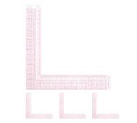UKCOCO Règle de Couture Outil de Mesure Précis Rose L en Plastique avec Échelle Interne Portable Lot de 4 Pièces pour Studio et Bricolage pour Design Vêtement