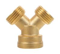 UKCOCO Répartiteur Y Laiton Massif pour Tuyau Arrosage Connecteur Rapide Fileté Vanne Intégrée sans Outil Réparation et Distribution Eau pour Jardin Extérieur