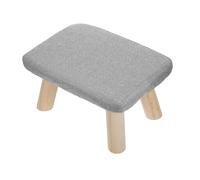 UKCOCO Repose-Pieds en Bois Massif 35x25x20 Cm Antidérapant, Tabouret Compact Gris Clair pour Bureau et Usage Domestique, Support Ergonomique pour Jambes, Tabouret Polyvalent pour