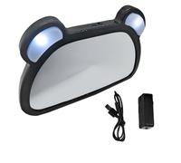 UKCOCO Rétroviseur LED Voiture de pour Bébé Intérieur Éclairage Structure Rotative Abs et Verre, pour Surveillance Sécurisée en en Conduite