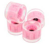 UKCOCO Roues de Longboard Lumineuses en PU Rose 4 Pièces | Effet Clignotant Rose, Noyau Intérieur Profond, Glisse Fluide, pour Skateboards, Urbain et Balade