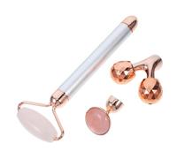 UKCOCO Rouleau de Jade Électrique Multifonction pour Visage Poudre de Cristal et Alliage de Zinc, Masseur Facial Argenté pour Réduire les Rides et Stimuler la Circulation