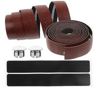 UKCOCO Ruban de Guidon Antidérapant en Pu Perforé Marron pour Vélo de Route, Kit 1 Jeu, Revêtement Absorbant les Chocs, Accessoire Cyclisme Confortable et Respirant, Adapté Guidoline Vtt