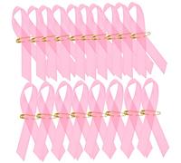 UKCOCO Ruban de Sensibilisation Cancer du Sein avec Épingle Dorée, Couleur Rose, 200 Pièces, Accessoires de Collecte de Fonds pour Femmes, Port Facile Lors D’événements