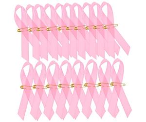 UKCOCO Ruban de Sensibilisation Cancer du Sein avec Épingle Dorée, Couleur Rose, 200 Pièces, Accessoires de Collecte de Fonds pour Femmes, Port Facile Lors D’événements