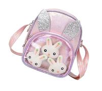 UKCOCO Sac à Bandoulière Garçon Fille Rose Sac de Rangement Durable PU avec Design de Lapin pour et Frères pour Clés Cartes et Petits Objets