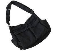 UKCOCO Sac à Bandoulière Toile Noire pour Femmes Grand Sac Fourre Tout Élégant et Pratique pour Stockage des Quotidiens Parfait pour Shopping Travail