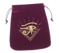 UKCOCO Sac à Cordon Velours Épais pour Rangement Bijoux Cartes Tarot et Petits Objets Pochette Légère Portable avec Motif Œil Ancien pour Bijoux et Accessoires Divinatoires