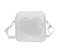 UKCOCO Sac Bandoulière Femme Léger avec Motif Cœur Petite Pochette Téléphone avec Fermeture Éclair Capacité Spacieuse pour Usage Quotidien et Étudiants Sac à Main Décontracté PU