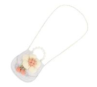 UKCOCO Sac Bandoulière Garçon Fille PU avec Perles et Fleurs Sac Main pour Petites Ans Parfait pour Sorties Plein Air et