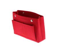UKCOCO Sac de Rangement Intérieur Pliable Feutre Rouge Organiseur Multi-Poches pour Sac à Main Femme Trousse Maquillage Légère