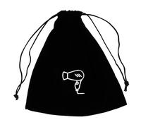 UKCOCO Sac de Rangement pour Sèche Cheveux Velours avec Cordon de Serrage Sac de Voyage Portable Multifonction pour Accessoires de Beauté et Bijoux Noir
