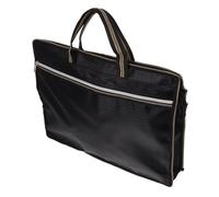 UKCOCO Sacoche de Classement Oxford en Tissu Noir Fermeture Éclair, Protège Documents Importants, Pochette Solide en Toile Oxford et Alliage D'aluminium pour Bureau et École