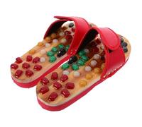 UKCOCO Sandales Réflexologie Massage Pieds Jade Rouge Pantoufles Acupression Matériaux PU/Eva Semelle Anti-Dérapante Douleurs Plantaires 39-40