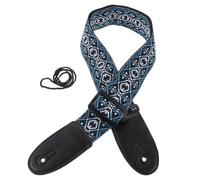 UKCOCO Sangle de Ukulélé Réglable Confortable à Porter en Coton et Cuir Véritable Style Ethnique Délicat, Ceinture de Cou pour Concerts et Répétitions