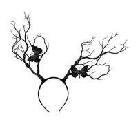 UKCOCO Serrage-tête en Silicone Noir à Motif Bois de Cerf, Bandeau Cheveux Créatif pour Fête et Noël, Accessoire Coiffure Original pour Garçon et Filles et Adultes, Décoration de Cheveux