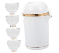 UKCOCO Service à Thé De Voyage Théière Kung Fu Chinois Théière De Voyage avec Tasses Blanche Céramique