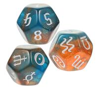 UKCOCO Set de 3 Dés Polyédriques à 12 Faces, Acrylique Pailleté, pour Jeux de Rôle et Tarot Divinatoire