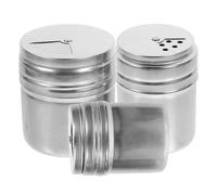 UKCOCO Set de 3 Salières en Acier Inoxydable Couvercle Perforé, Design Moderne et Élégant, pour Rangement Facile des Épices Cuisine et Buffet
