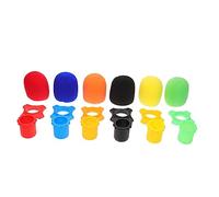 UKCOCO Set de Accessoires Microphone Éponge et Silicone Protège-micro Anti-chute avec Anneaux Antidérapants Colorés Protection pour Bar Scène et Ktv